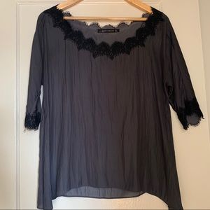 Deep Purple/Navy Blouse